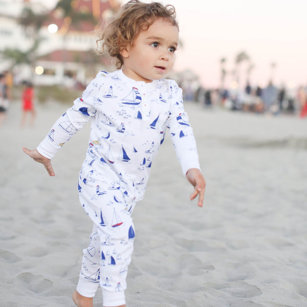 Dolphin&Fish Boys Summe Pajamas 4Pieces Set Boys Shot
