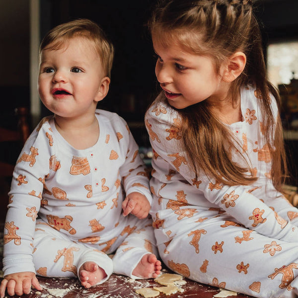 Christmas cookies pajamas baby girl boy  Petidoux pajamas party christmas morning sister brother family
