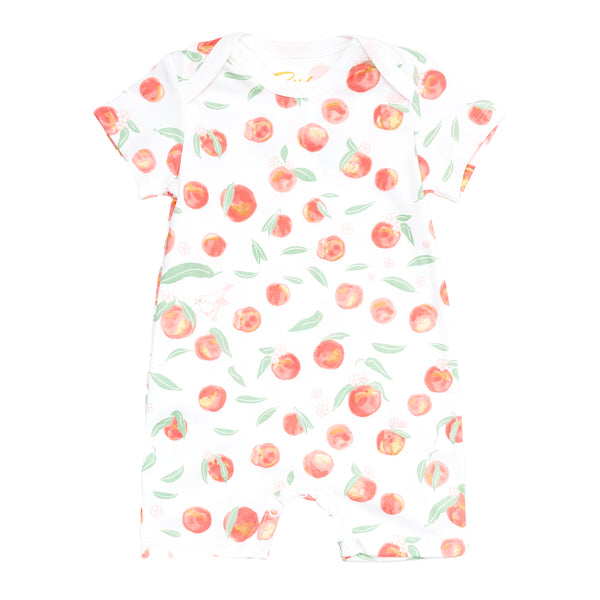 Summer peaches short sleeve fruit colorful best soft quality fave favorite cute nice peaches baby romper petidoux