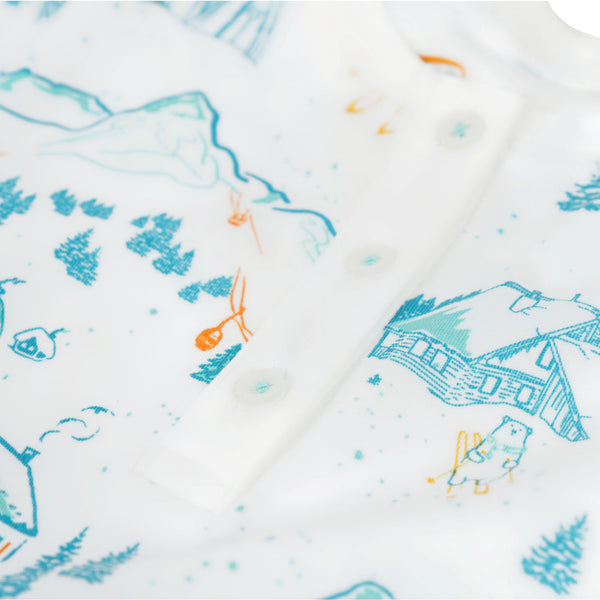 Pajamas Pjs chalet trees skii bear winter pjs pajamas long sleeves close-up hat close-up Petidoux