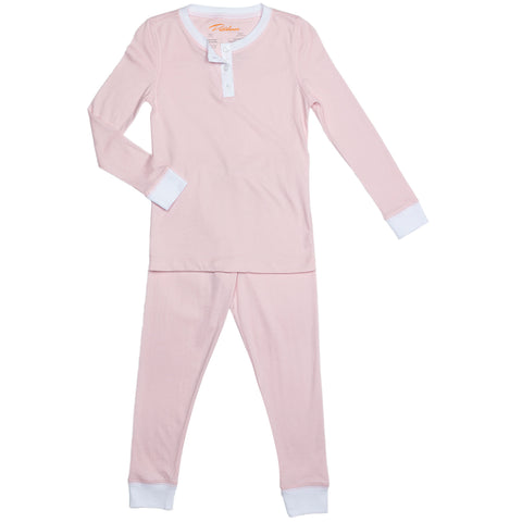 Pink organic girls pajamas. 100% pima cotton Petidoux snug fitted cute favorite soft