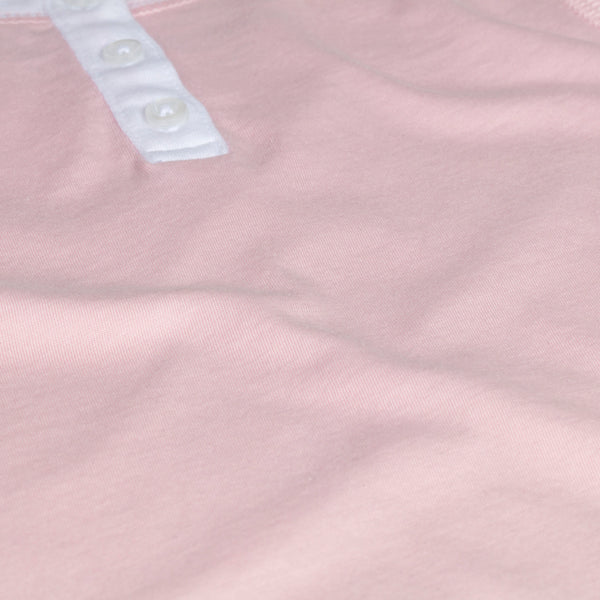 Pink organic girls pajamas. 100% pima cotton Petidoux snug fitted close-up details cute favortite best soft