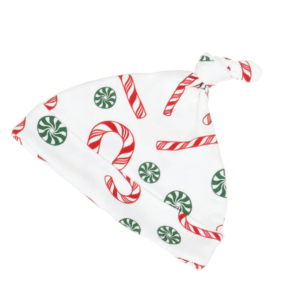 Candy Canes red green Christmas winter pajamas jammies onesie matching knotted hat Petidoux 
