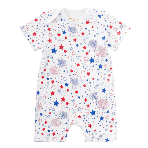 Cute celebration best stars 4th of july fireworks romper baby boy girl pajamas pjs unisex independence day Petidoux 