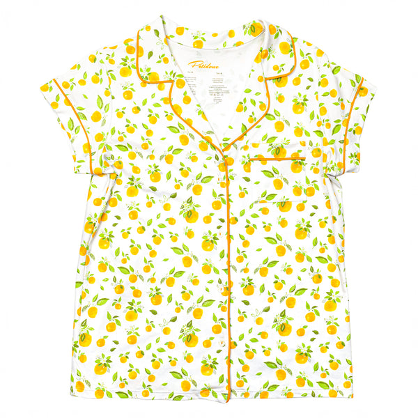 Orange blossoms women pajamas pjs family match cute gift present Mother's Day italy Sicily short sleeves soft no-chemical favorite cute cutest best summer top Petidoux