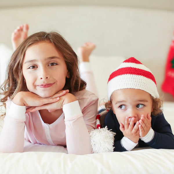 Pink organic girls pajamas. 100% pima cotton Petidoux snug fitted navy blue organic boys pajamas 