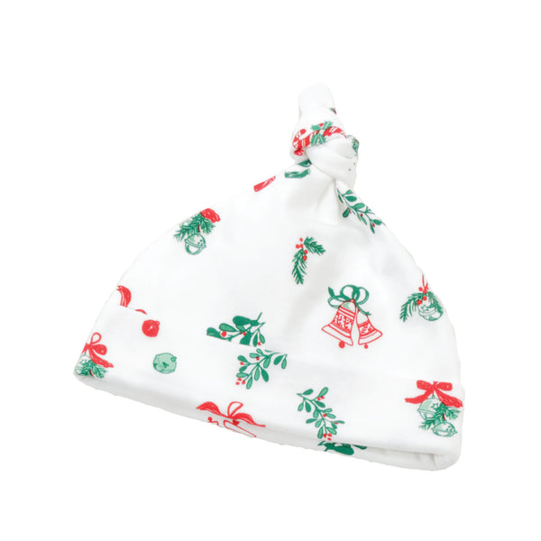 Jingle Bells Christmas pajamas baby onesie soft cute gift print detail close-up hat Petidoux