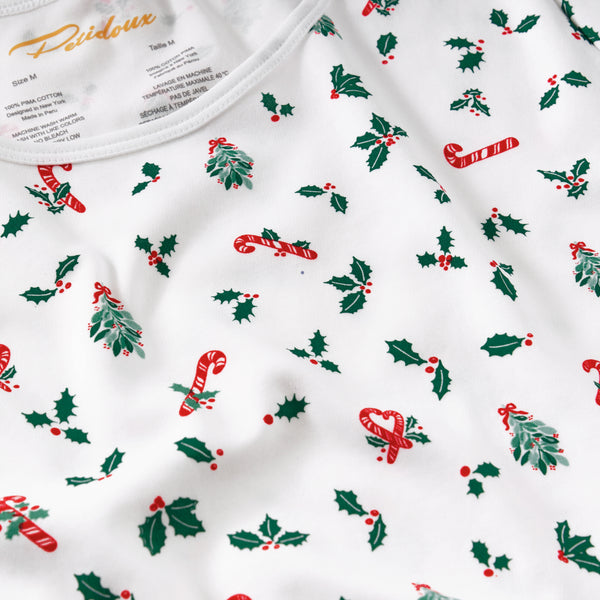 Favorite holiday family long sleeve women christmas gift soft best quality great match kids candy cane close-up details Petidoux