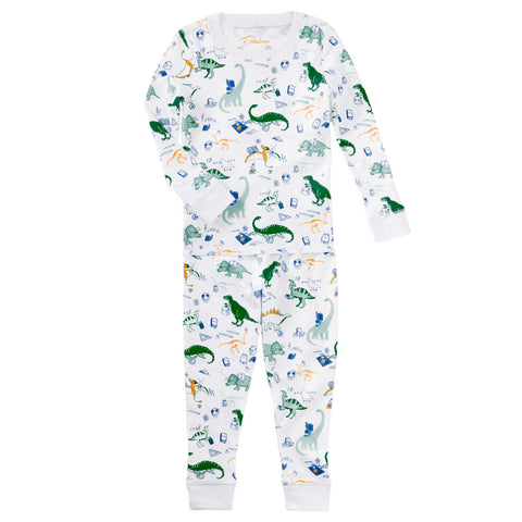 Dinos dinosaurs school books pens boys boy t-rex pajamas pjs soft cotton long sleeves prehistoric Petidoux 