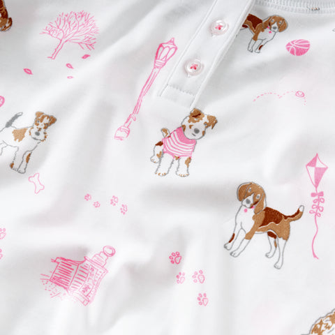 Pink Pawprints in the Park Pajamas