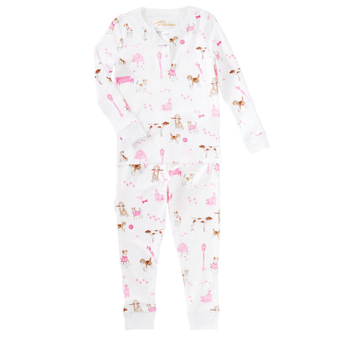 Pink Pawprints in the Park Pajamas