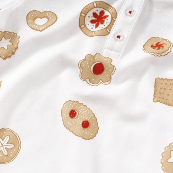 Christmas cookies pajamas pjs Petidoux holiday winter reindeer newborn gift present boys girls cute favorite best quality close-up details