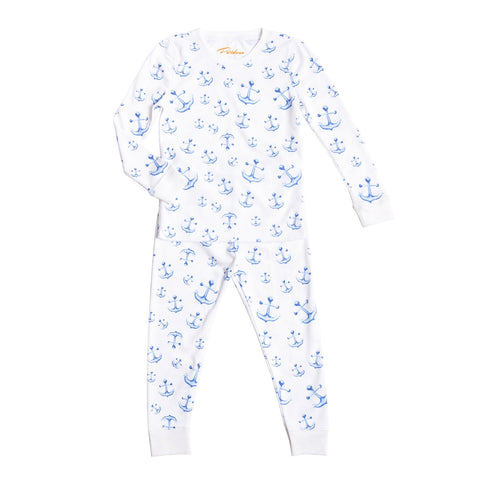 Anchors sea ocean winter long sleeves pajamas Petidoux 