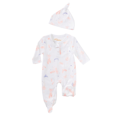 Ballet onesie and hat baby girl pointe Petidoux 