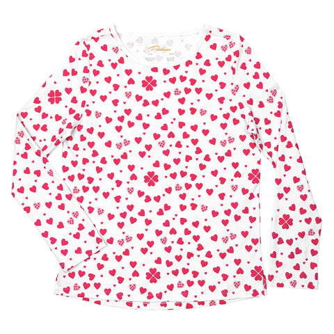 women pajamas pjs set hearts valentine family match soft best gift mom Petidoux 