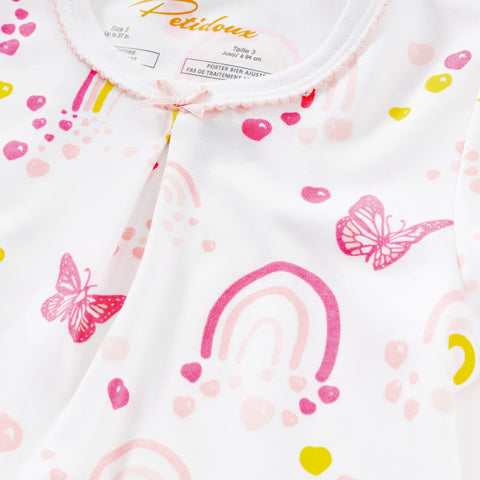 Pink over the rainbow pajamas pjs girls summer short sleeves shorts butterfly butterflies lovely cute cutest soft favorite Petidoux