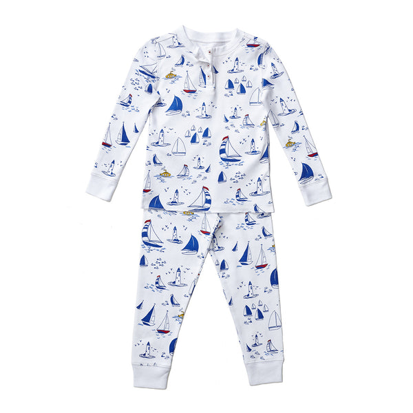 Sailboat sailing boys girls submarine sea ocean print boys long sleeve pjs pajamas soft cute best favorite wind lighthouse Petidoux