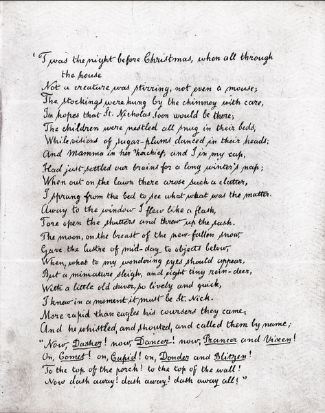 It was the night before Christmas, when all through the house [...] Petidoux