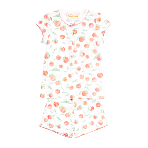 Summer peaches short sleeve fruit colorful best soft quality fave favorite cute nice peaches girls petidoux