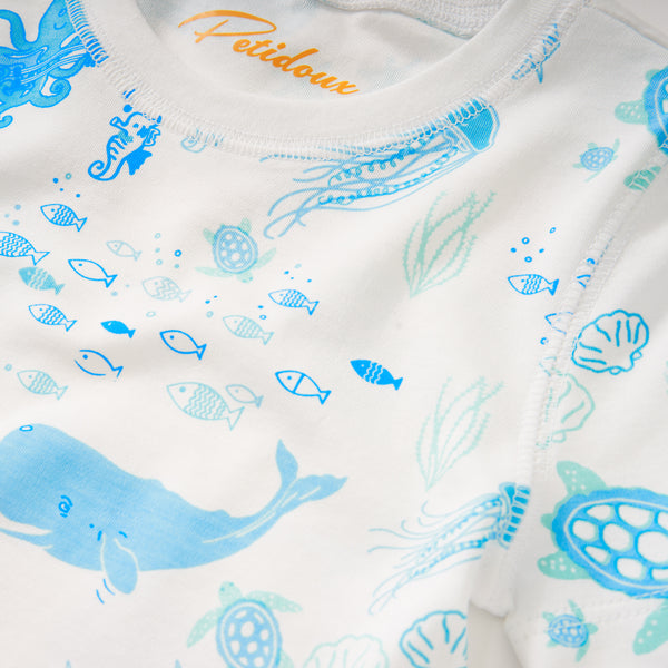 Petidoux boy girl under the sea whales treasury turtles cute soft quality favorite gift present toddler set  close-up details