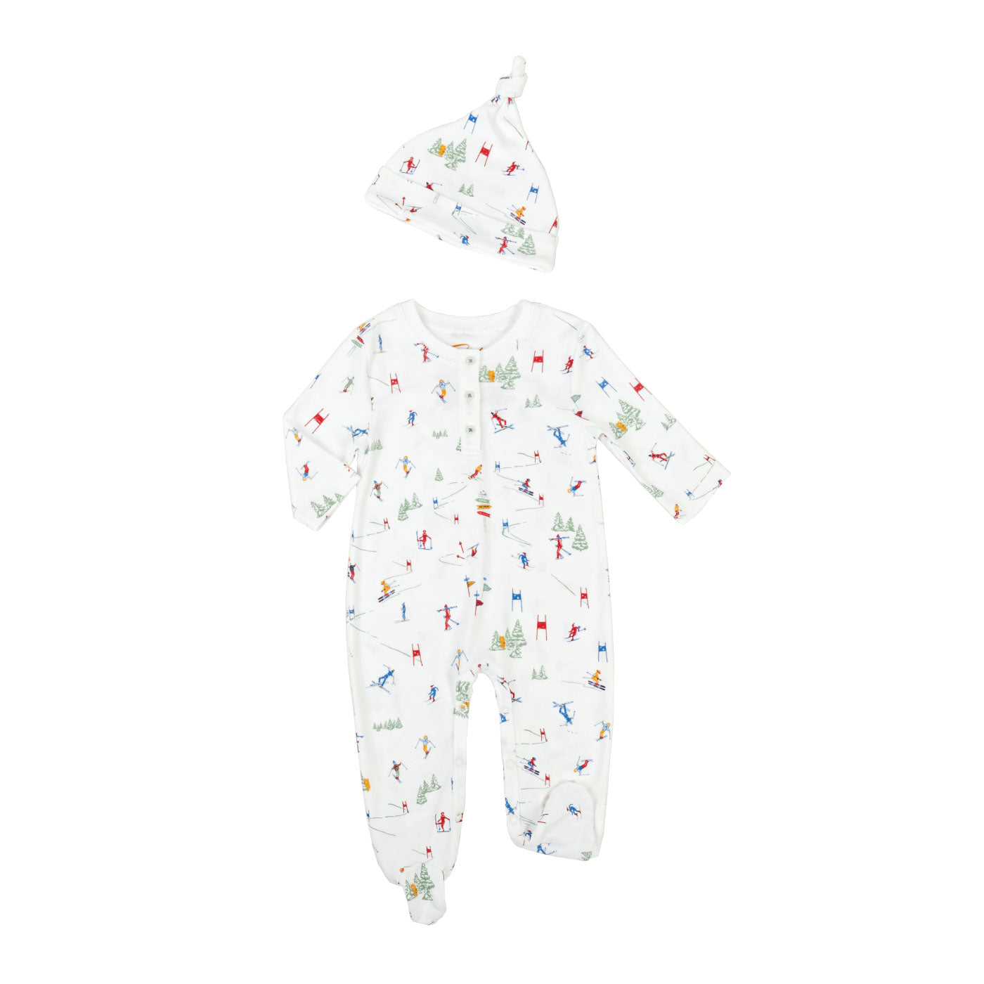 Ski Racing Baby Onesie Hat- baby pajamas layette Petidoux