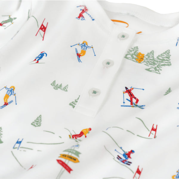onesie hat baby ski skiing christmas winter snow snowing cute gift newborn present warm quality favorite best great close-up details buttons Petidoux