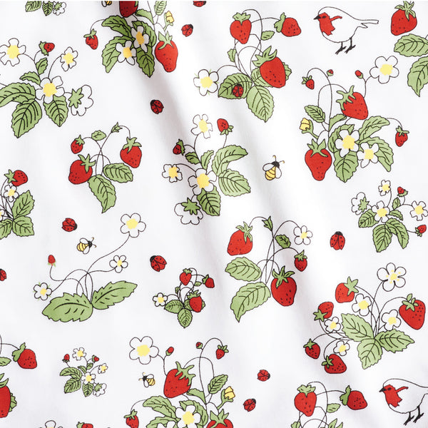 Strawberry fields flutter sleeve baby romper Petidoux bees girls newborn colofrul  close-up details bees ladybugs flowers