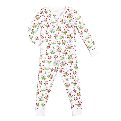 Strawberries jams print girls long pajamas summer 2019 green garden pjs kids france strawberry shortcake petidoux fruit