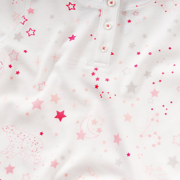 stars girls pjs pajamas gift present cute best quality great cute Petidoux twinkle soft softest lovely dream dreaming close-up details