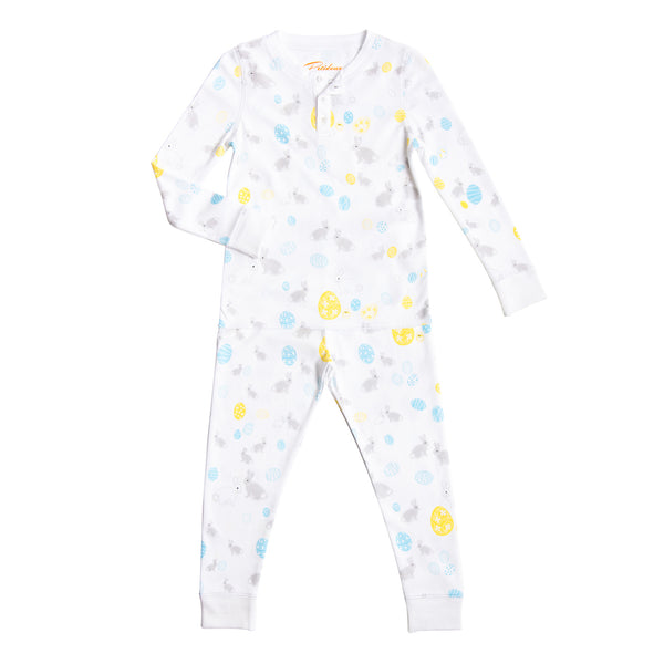 Easter cotton eggs bunnies pajamas pjs spring long sleeves Petidoux