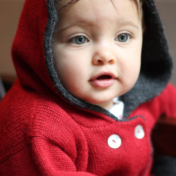 baby red wool reversible jacket